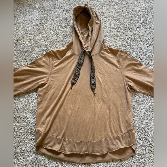 Ariat Women's Joshua Tree Long Sleeve Hooded Shirt Size M Tan Southwestern Aztec - Picture 4 of 11